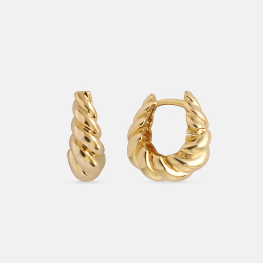 Maru Twisted Drop Gold Hoops