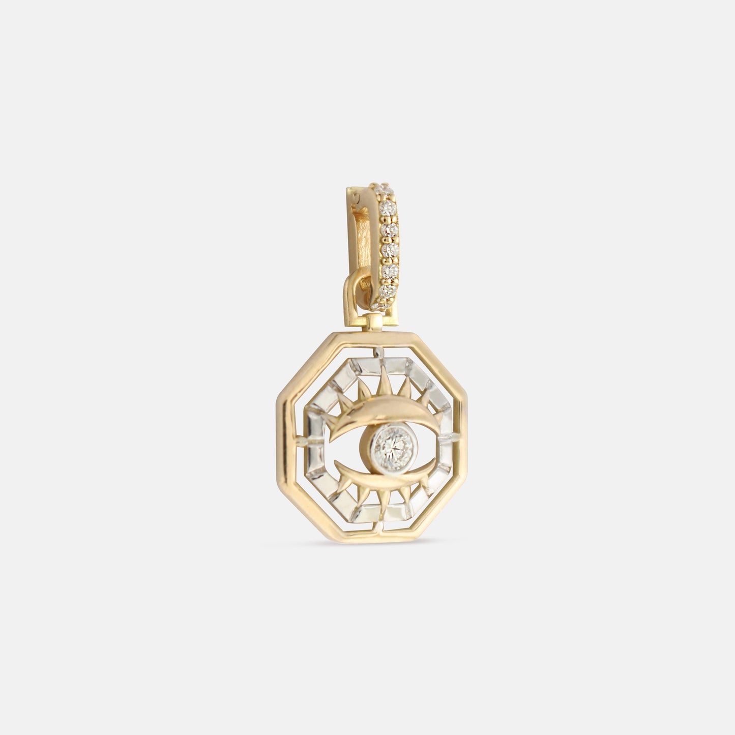 Gold two tone Evil Eye Amulet Charm