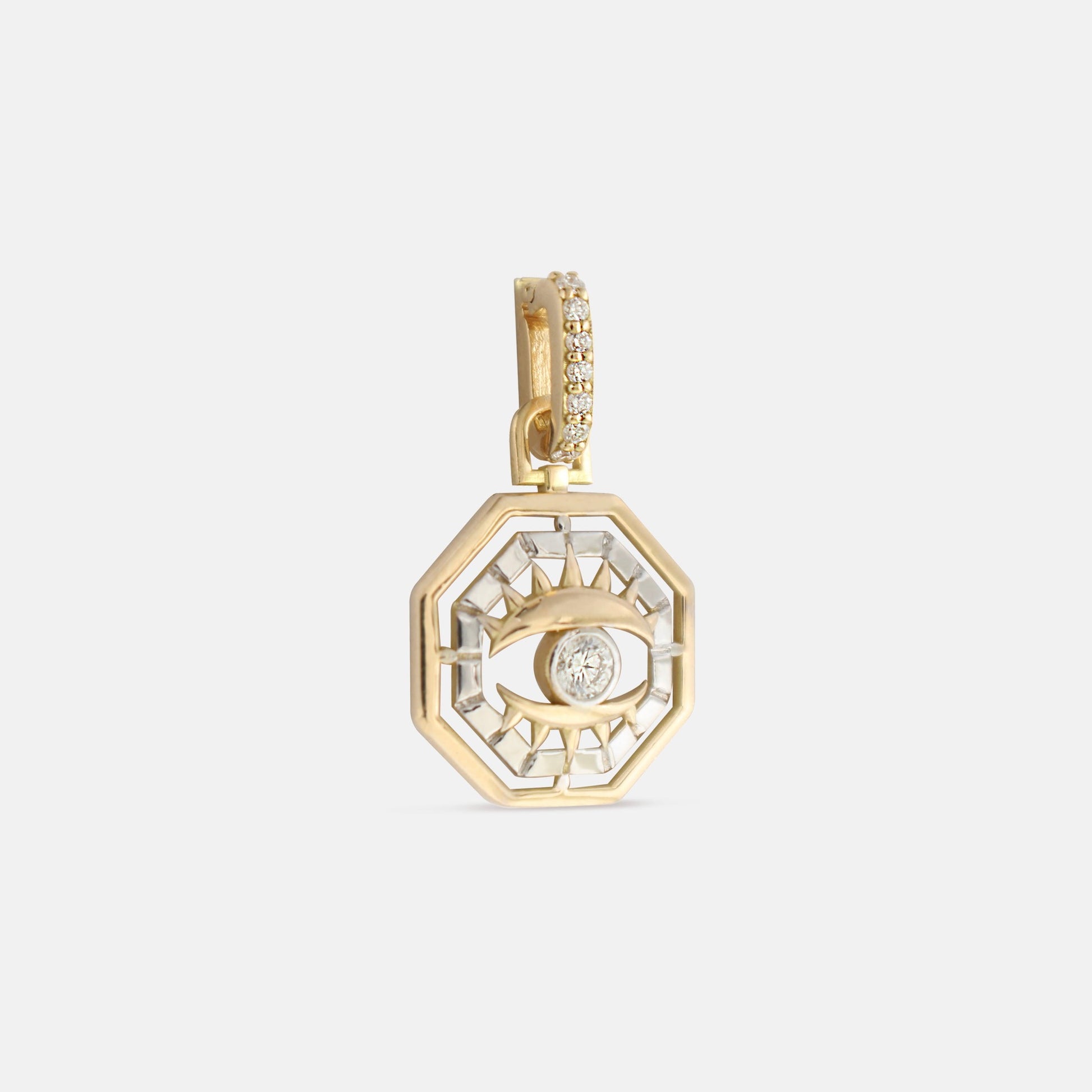 Gold two tone Evil Eye Amulet Charm
