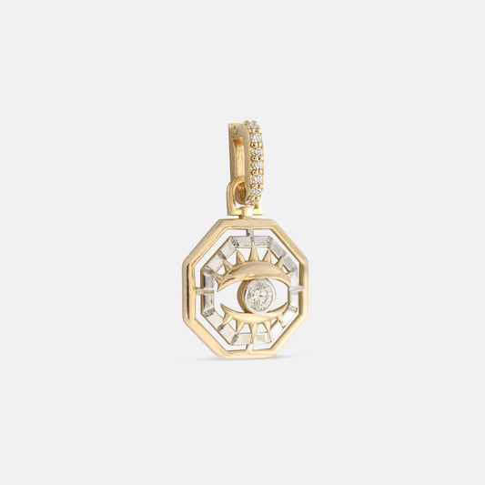 Gold two tone Evil Eye Amulet Charm