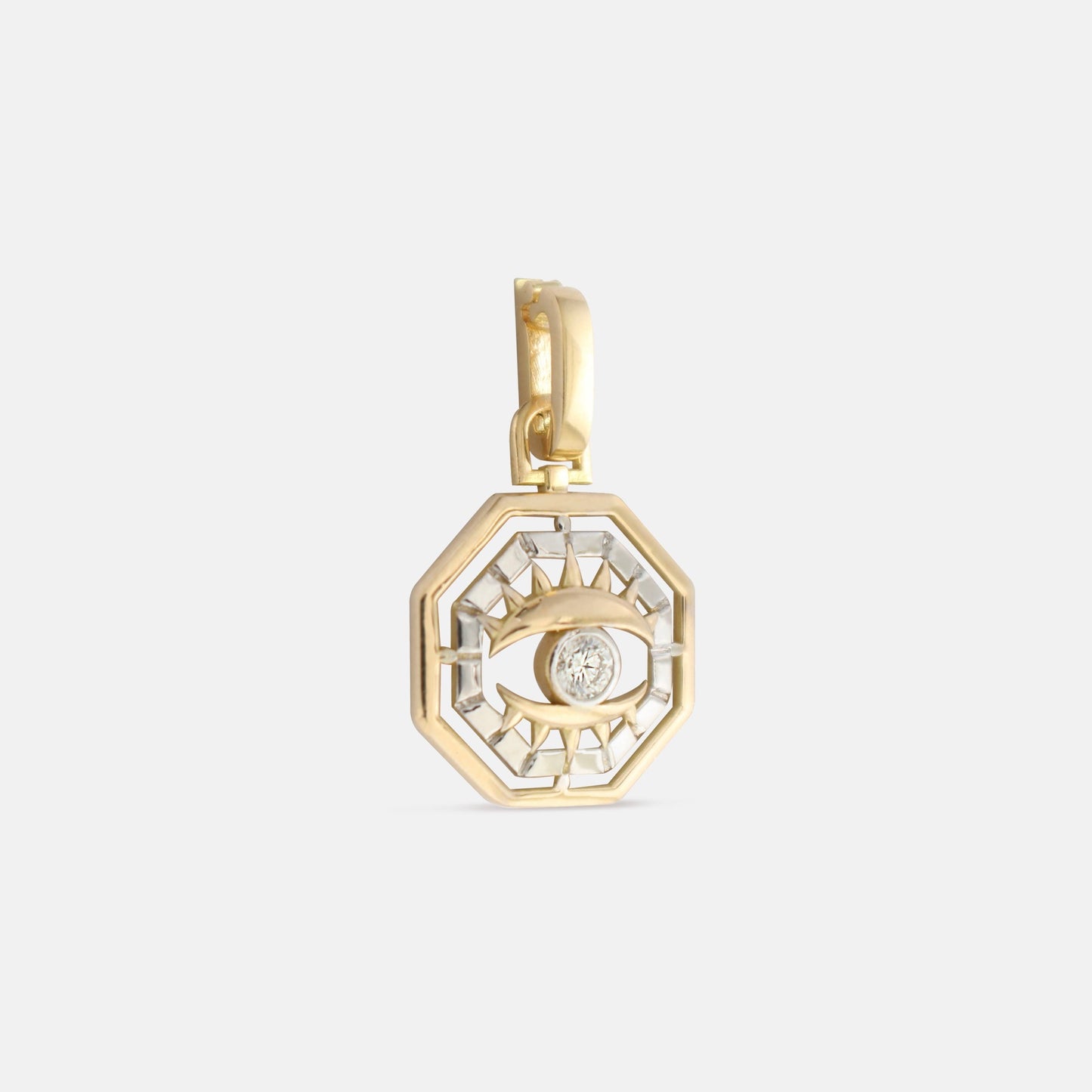 Gold two tone Evil Eye Amulet Charm  Edit alt text