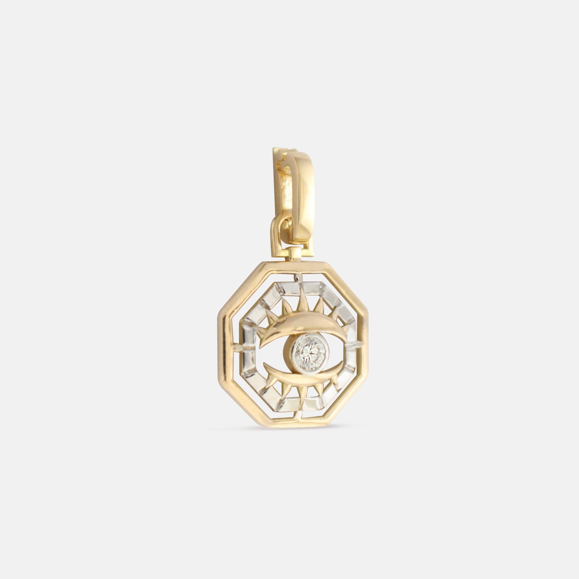 Gold two tone Evil Eye Amulet Charm  Edit alt text