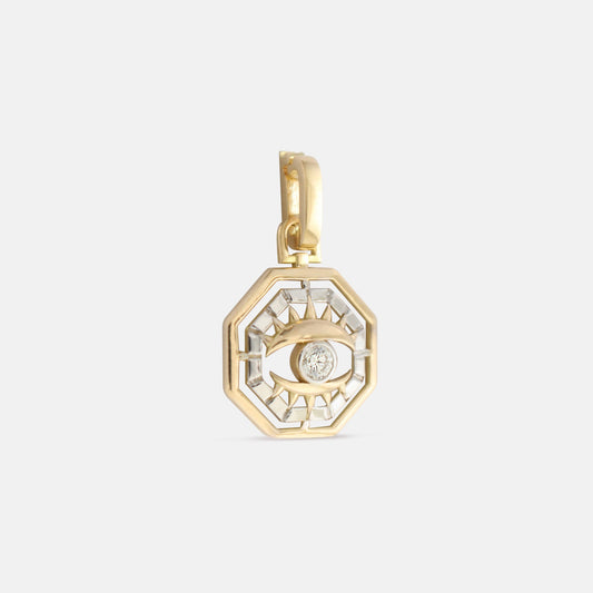 Gold two tone Evil Eye Amulet Charm  Edit alt text