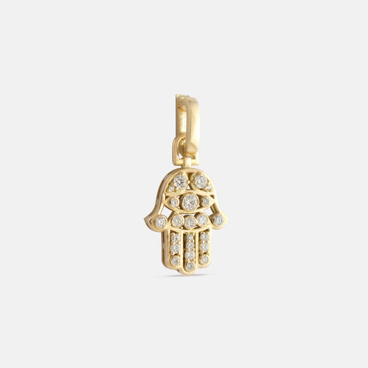 Diamond Hamsa Amulet Charm
