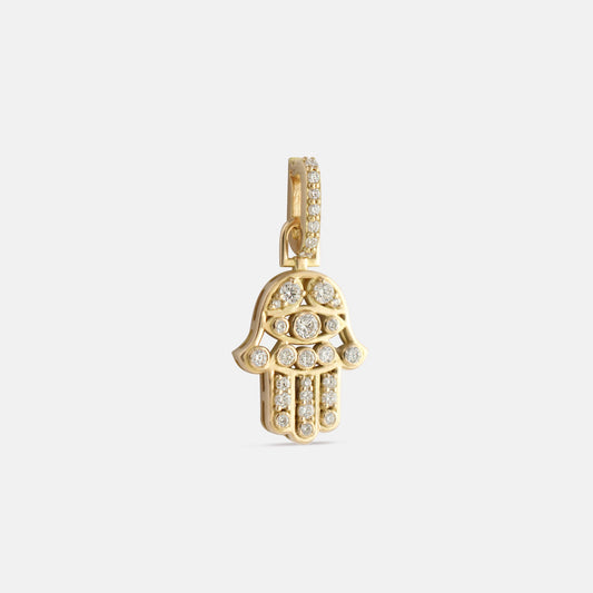 Diamond Hamsa Amulet Charm