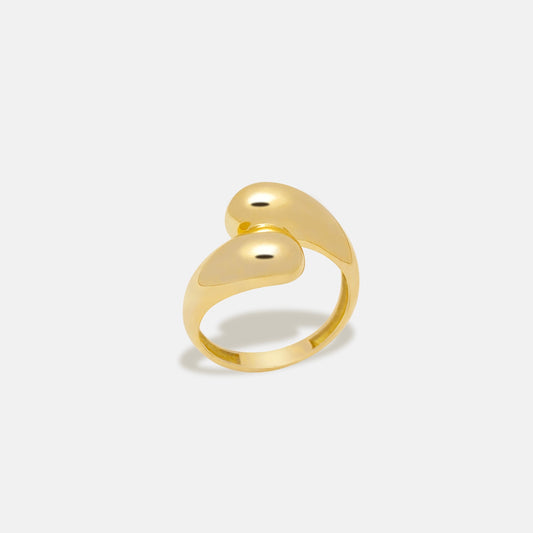 Double Drops Gold Ring