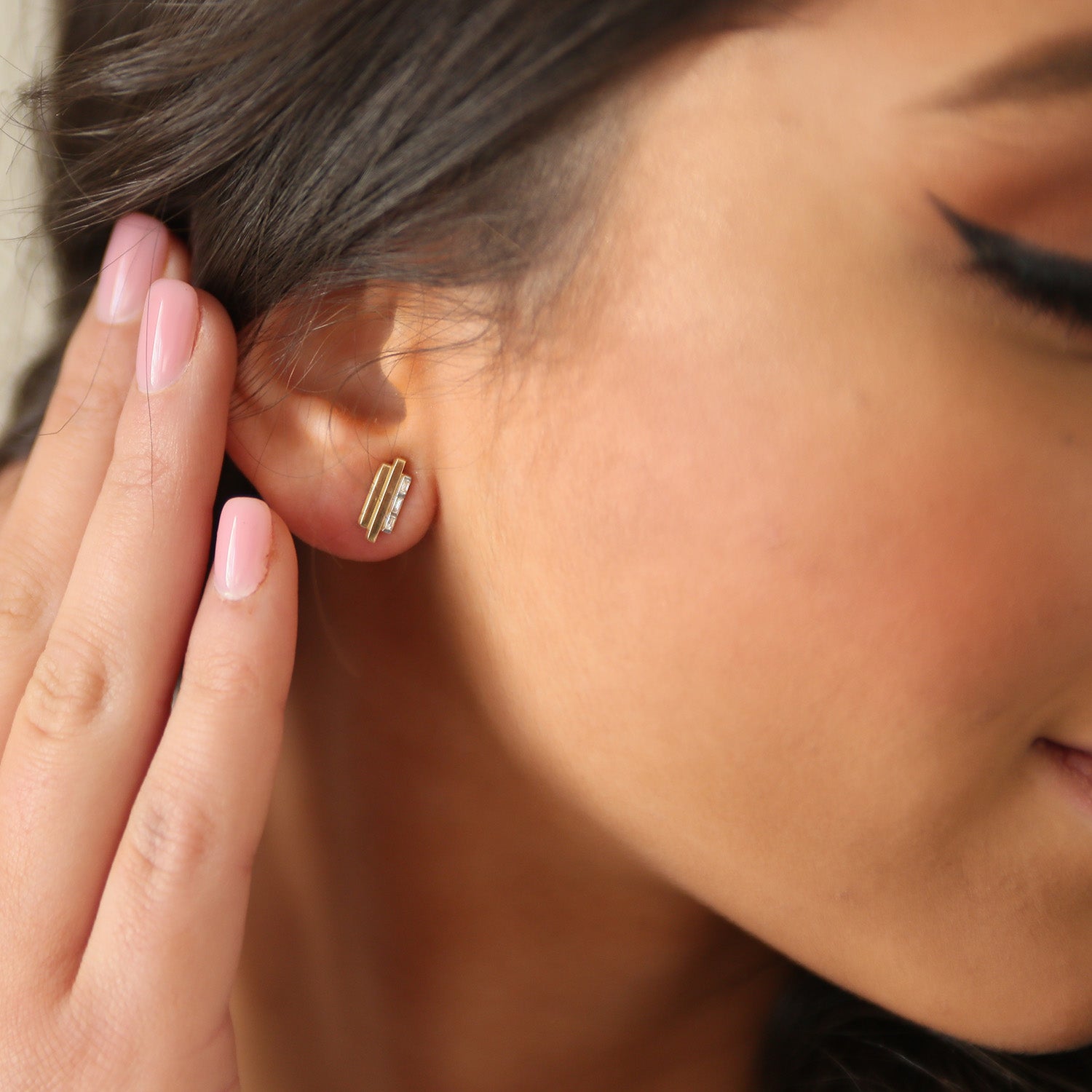 Rhythm earrings, baguette earrings