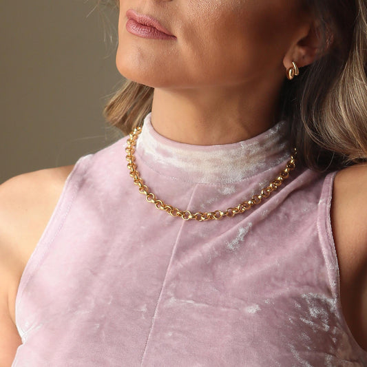 Double Drops Gold Hoops