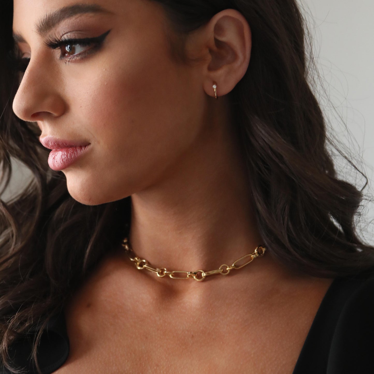 Three Link Jumble Chain Necklace