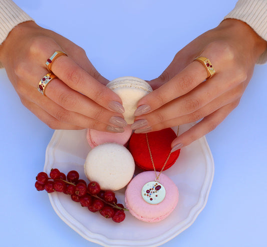 Tea Party Wide Ring in Rubies, Sapphires & Diamonds
