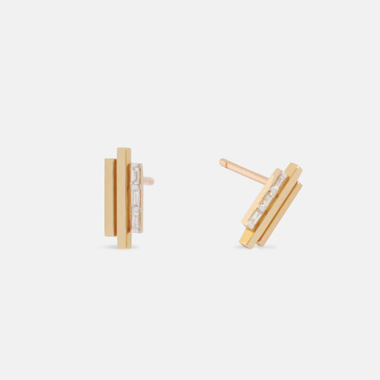 Rhythm earrings, baguette earrings