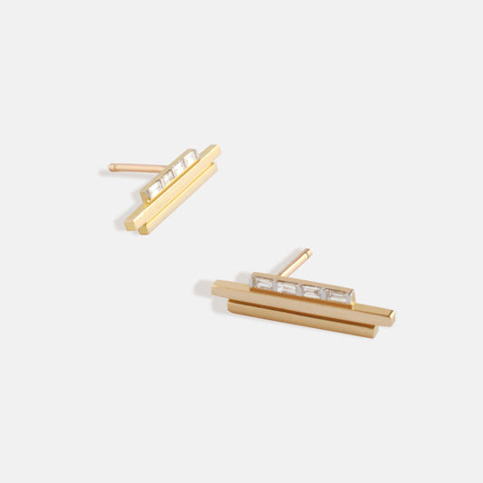 Rhythm earrings, baguette earrings