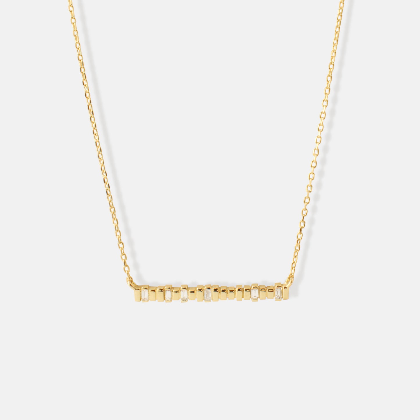 Rhythm necklace, Maru baguette diamond necklace