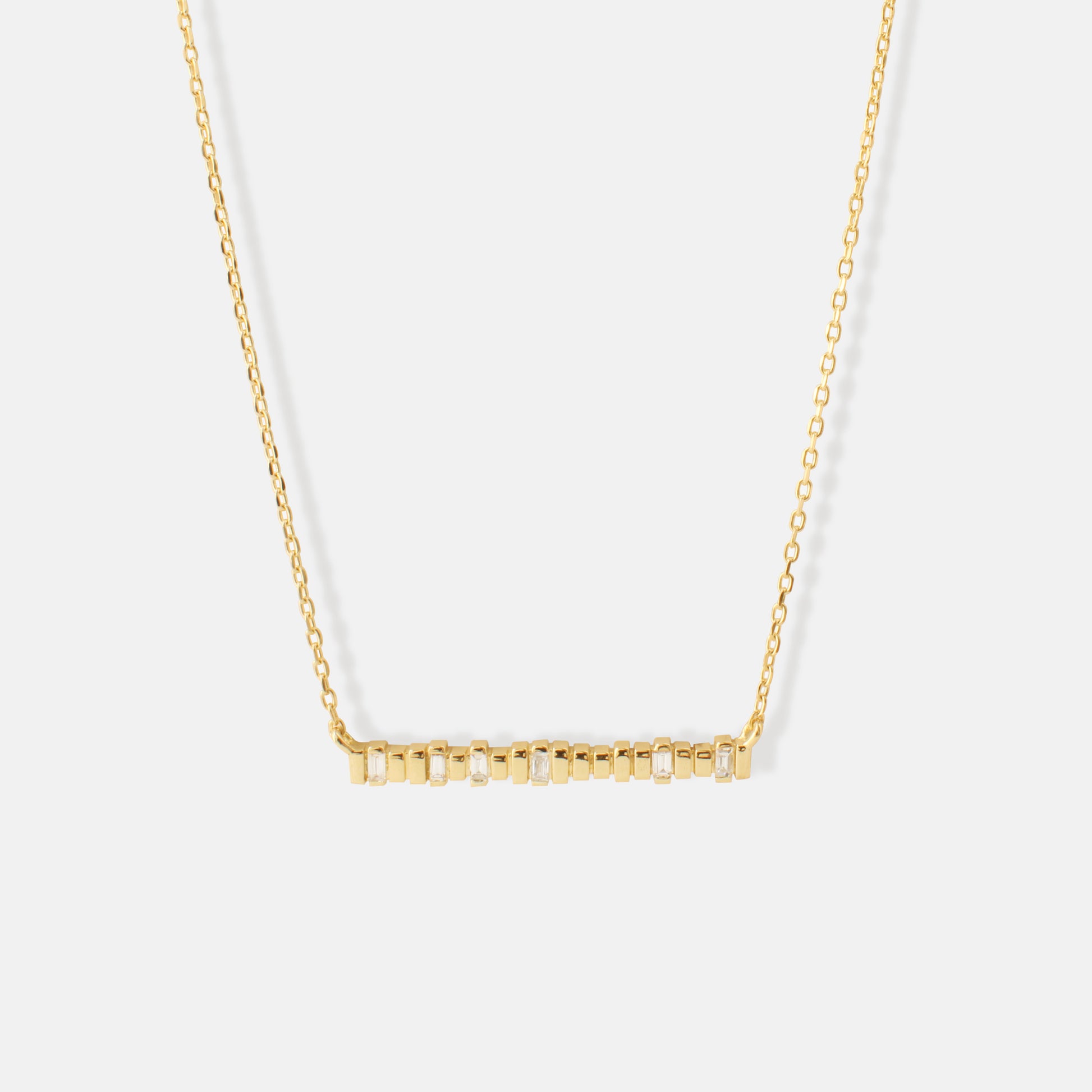 Rhythm necklace, Maru baguette diamond necklace