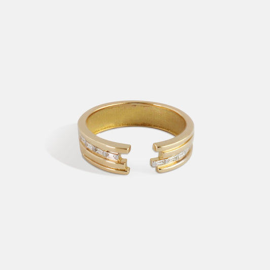 Diamond Flow Open Ring, baguette diamond ring