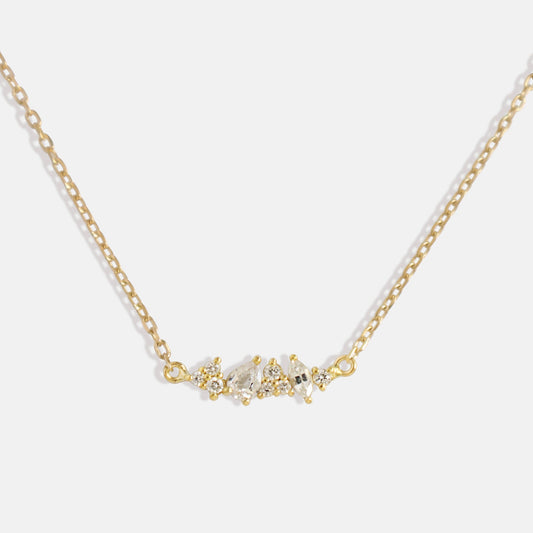 Maru Wild Petals necklace in Diamonds & White Sapphires