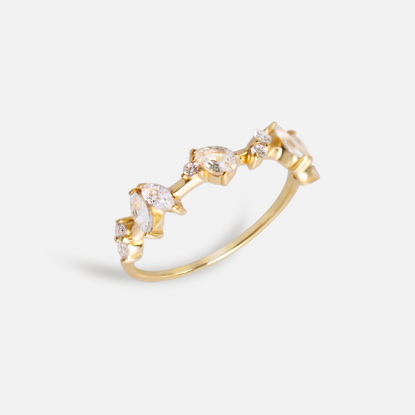 Wild Florets Ring in Diamonds & White Sapphires