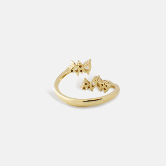Double Blossom Ring in Diamonds & White Sapphires