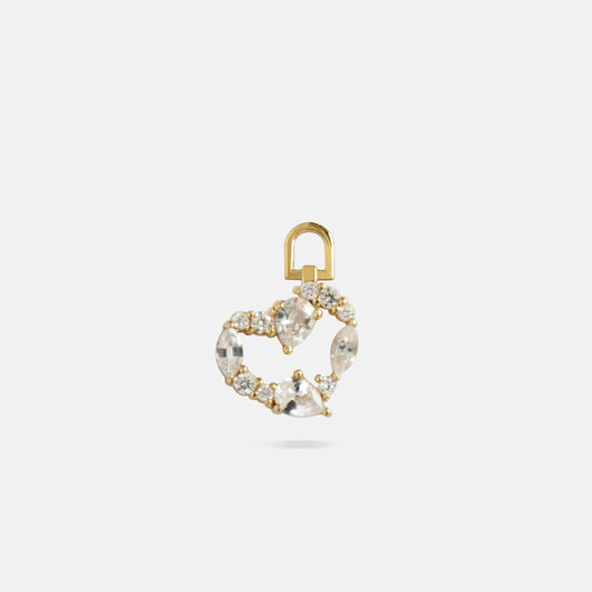 Wild Heart Charm in Diamonds & White Sapphires