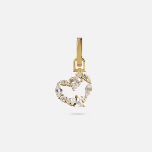 Wild Heart Charm in Diamonds & White Sapphires