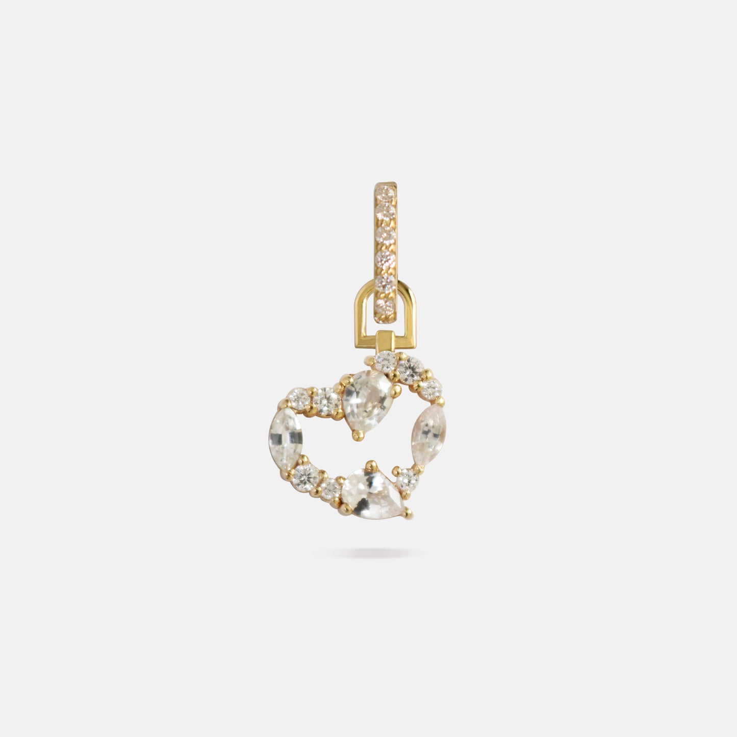 Wild Heart Charm in Diamonds & White Sapphires