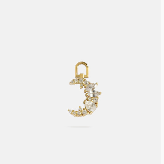 Wild Moon Charm in Diamonds & White Sapphires