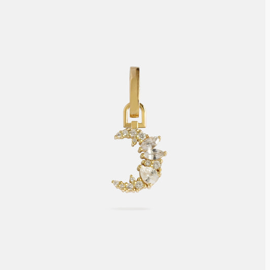Wild Moon Charm in Diamonds & White Sapphires