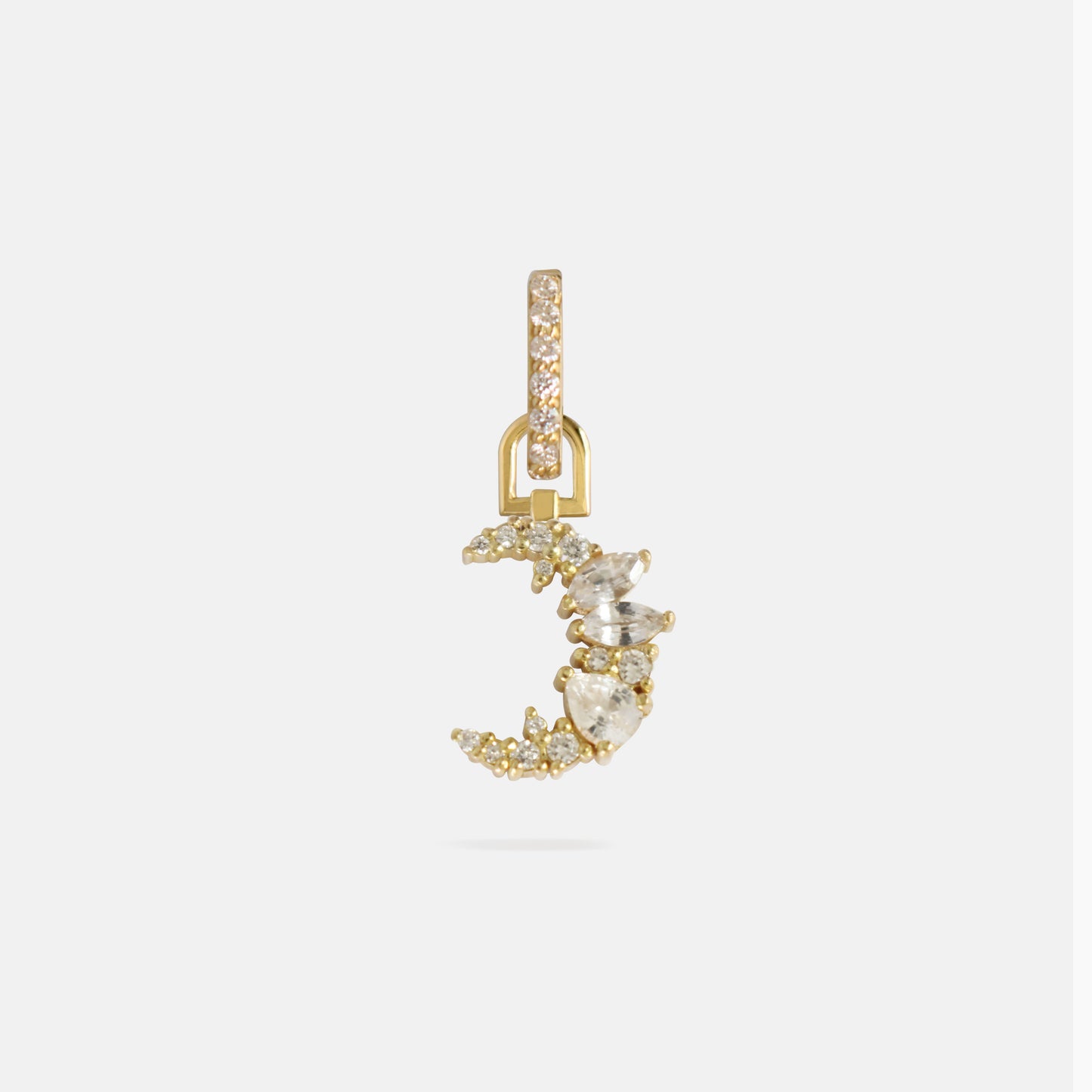 Wild Moon Charm in Diamonds & White Sapphires