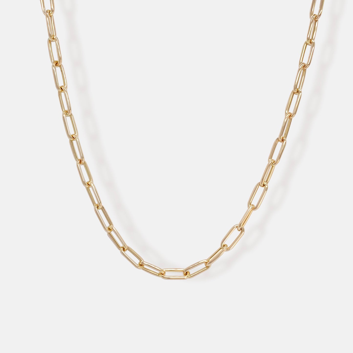 18k Gold Oval Link Chain Necklace
