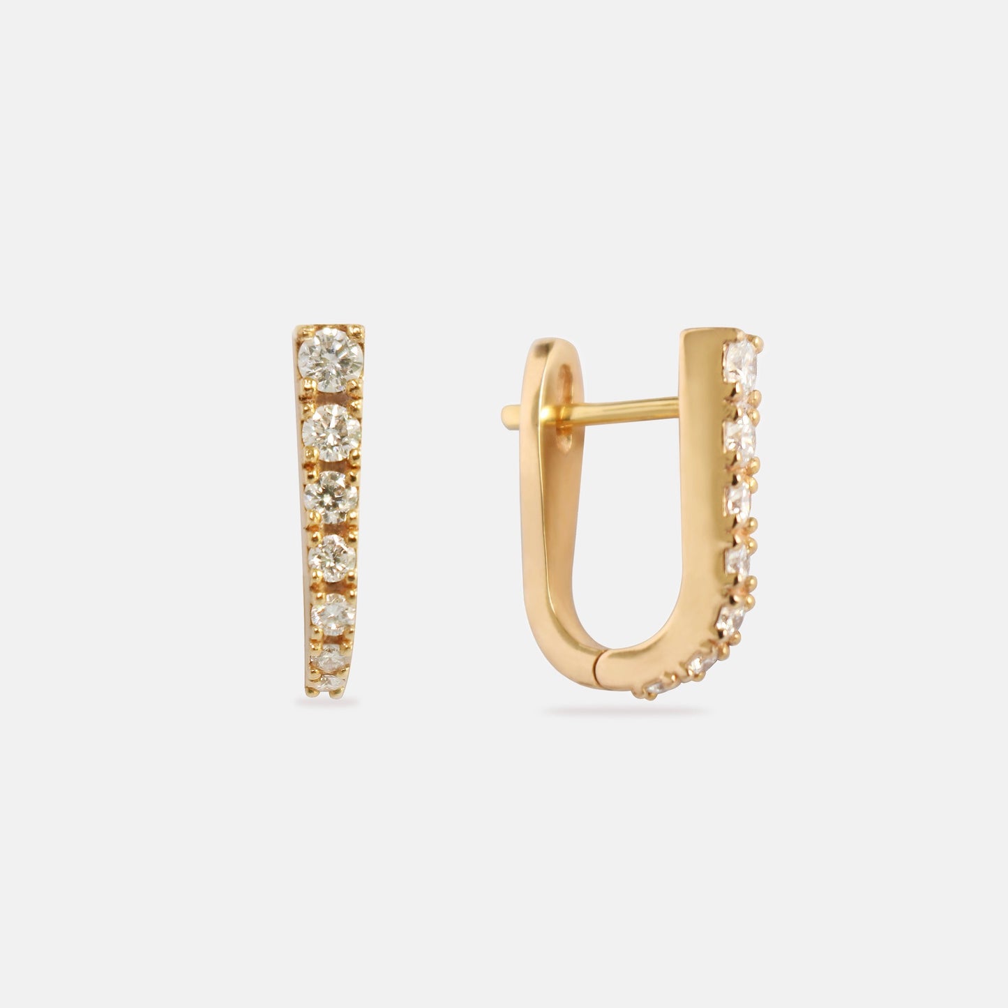 Descending Diamonds U Shape Earring