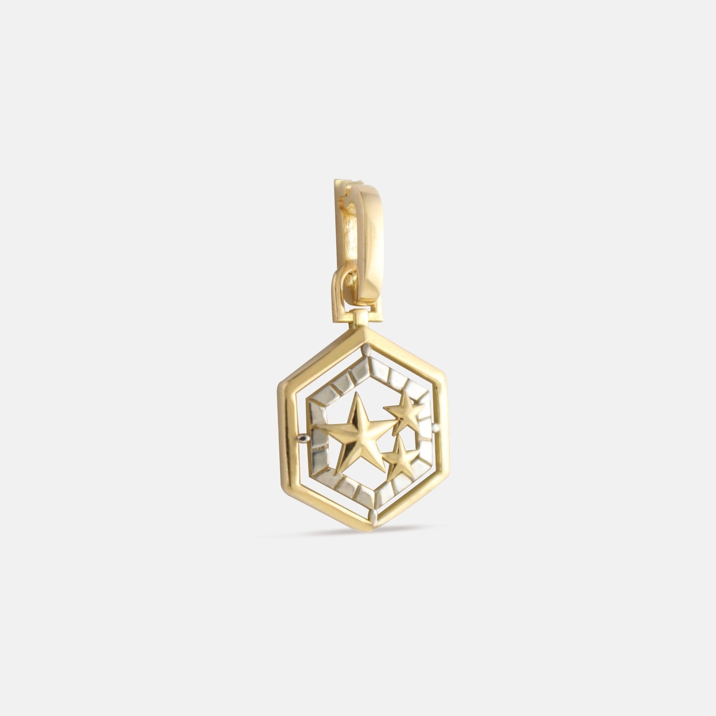 Maru gold two toned Stars Amulet Charm  Edit alt text