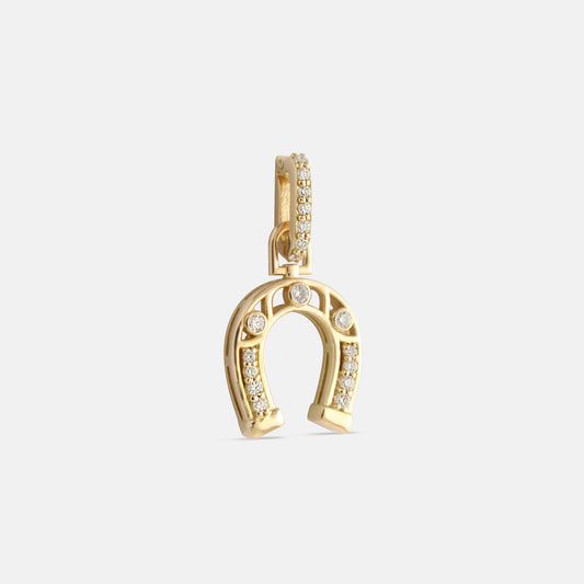 Diamond Horseshoe Amulet Charm