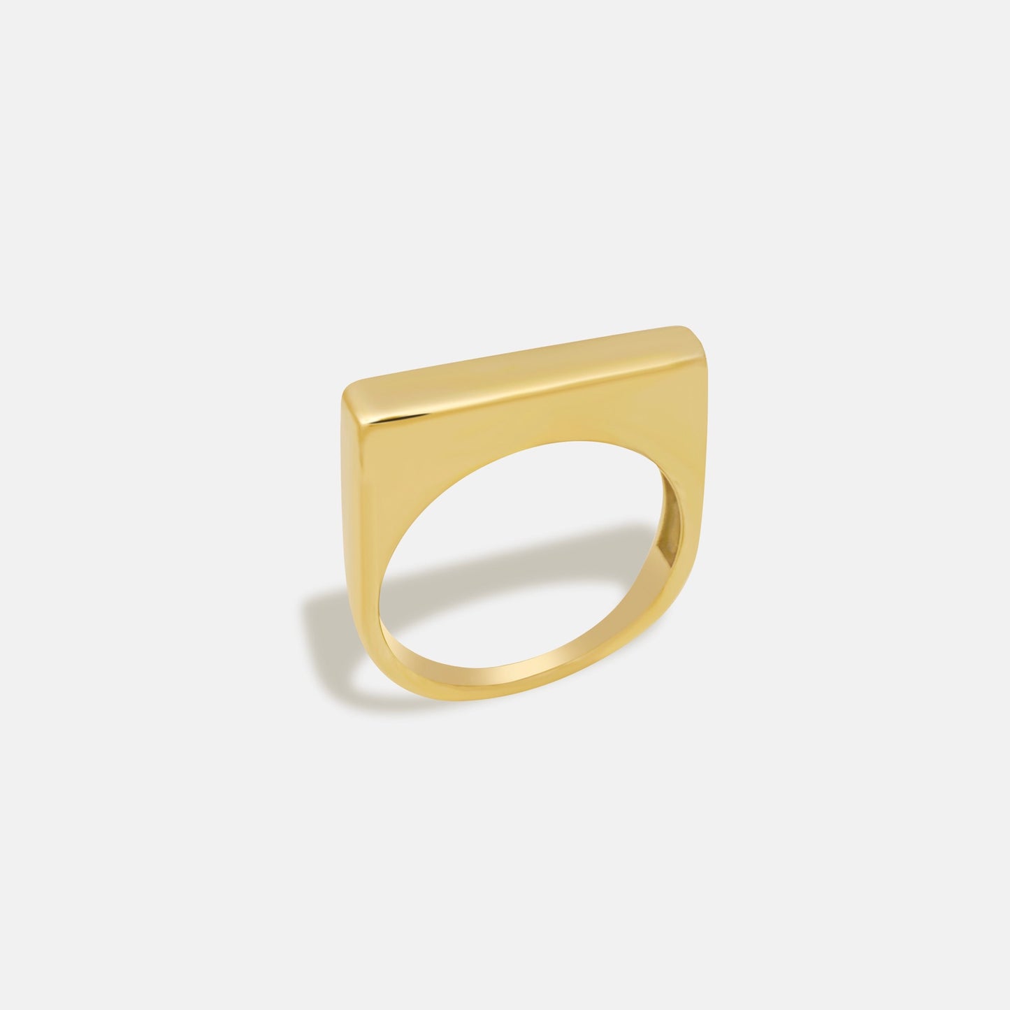 Slim Block Ring in 18k gold
