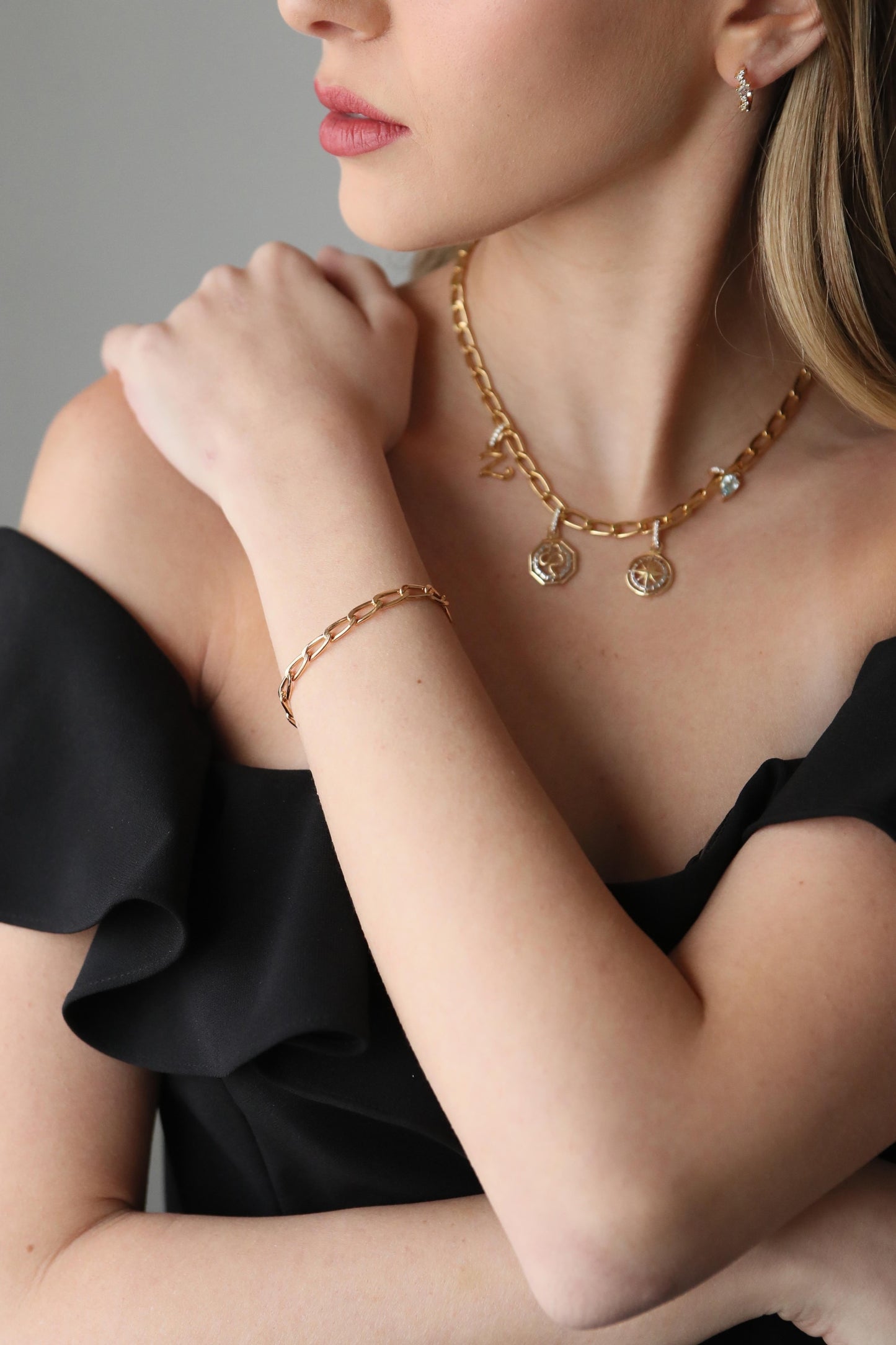 Elongated Curb Chain Bracelet