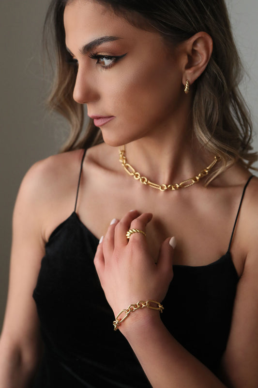 Chunky Twisted Rail Chain Bracelet