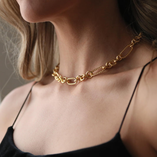 Chunky Twisted Rail Chain Necklace