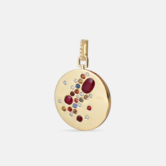 Tea Party Charm in Rubies, Sapphires & Diamonds