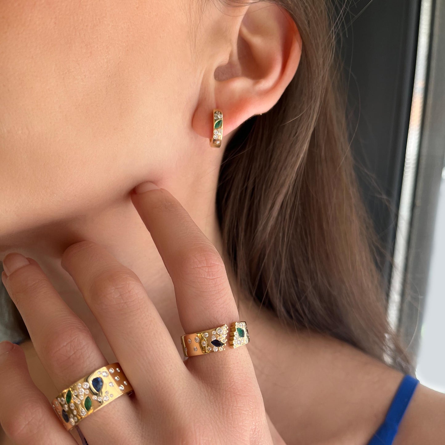 Constellation Ring in Diamonds, Emeralds & Sapphires