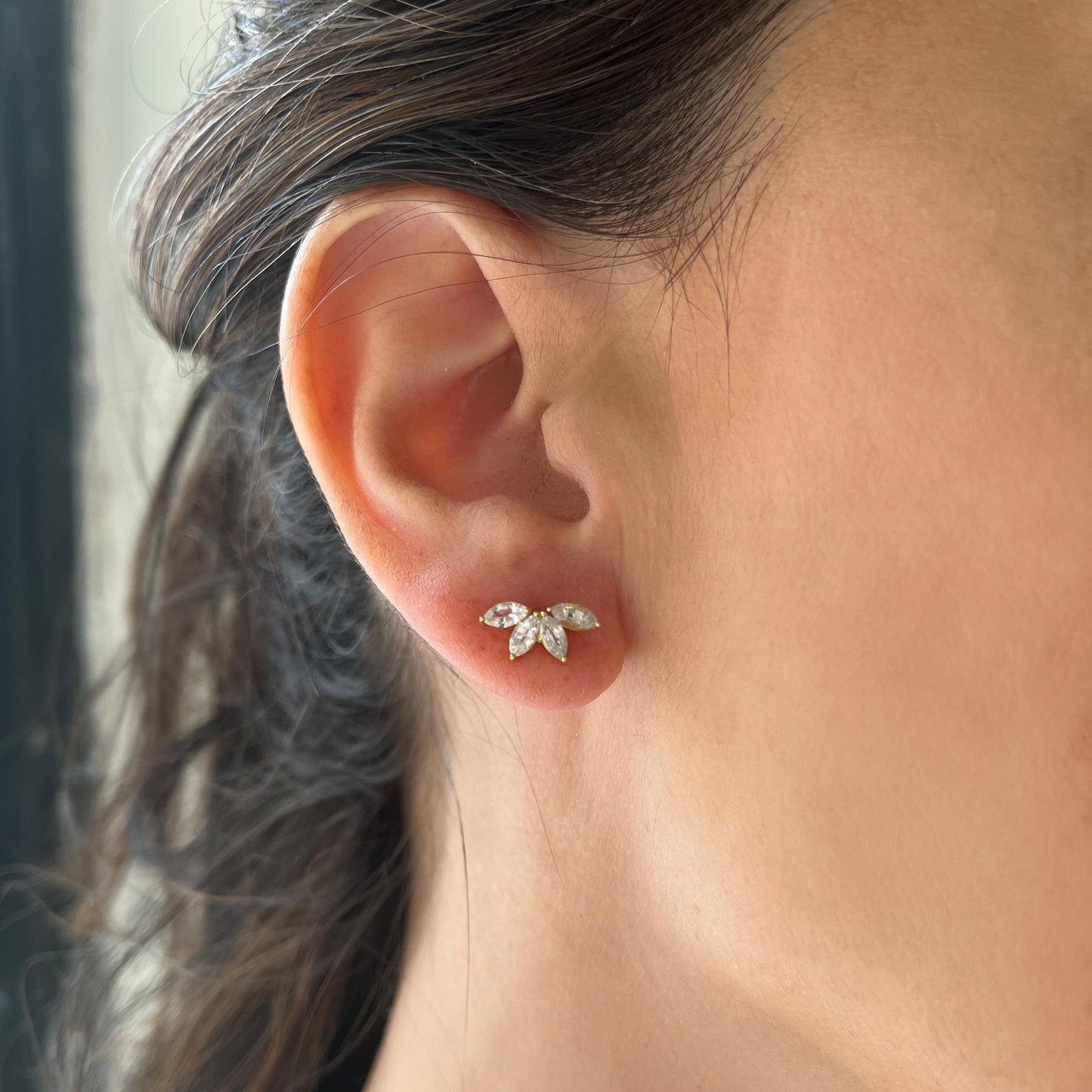 Marquise White Sapphire Earrings