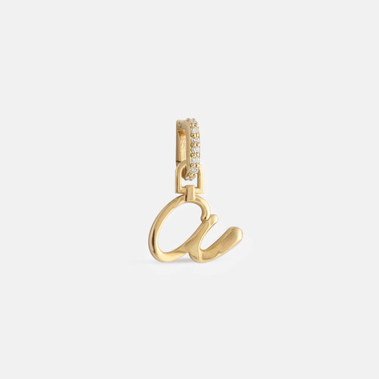 Gold and Diamond Letter Charm