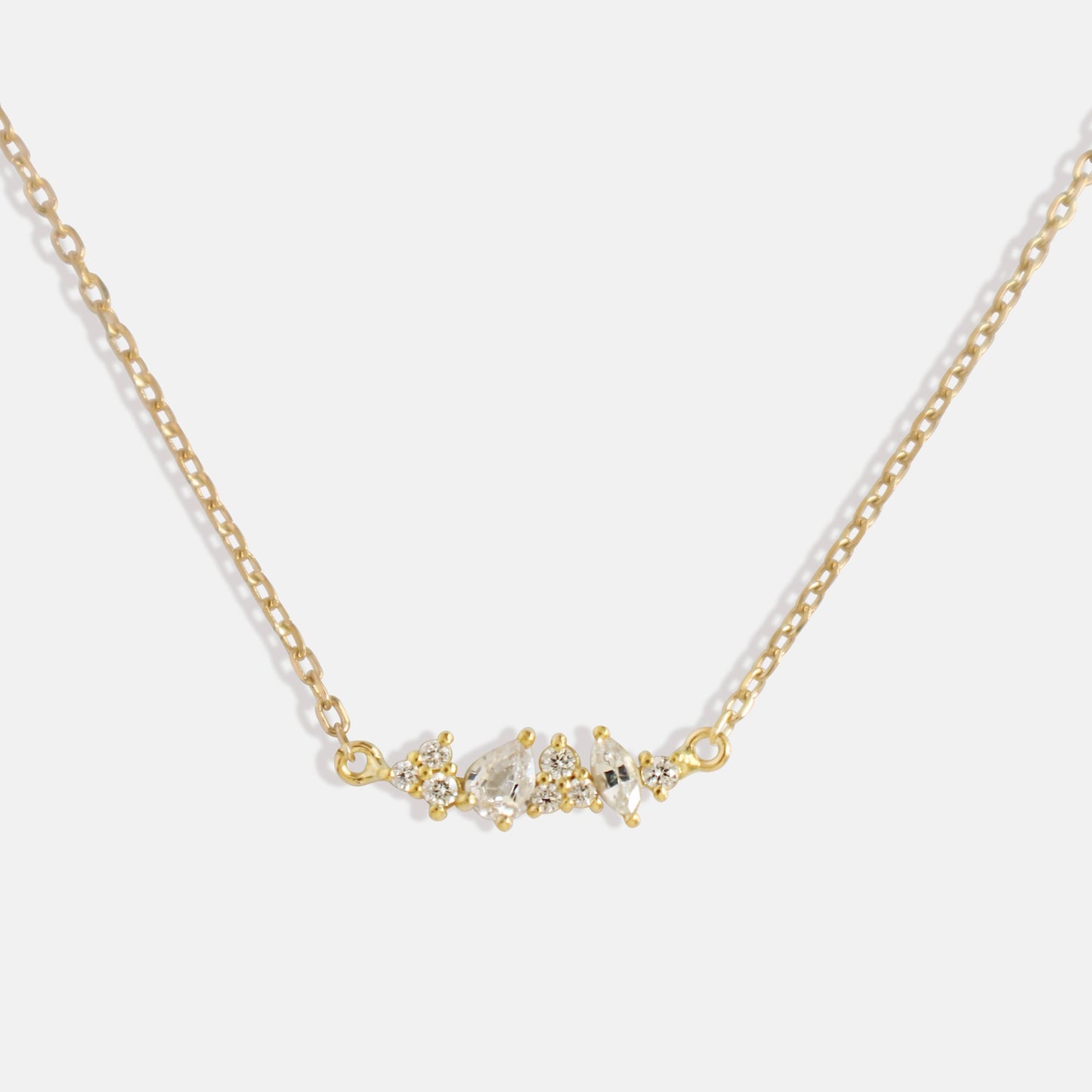 Maru Wild Petals necklace in Diamonds & White Sapphires