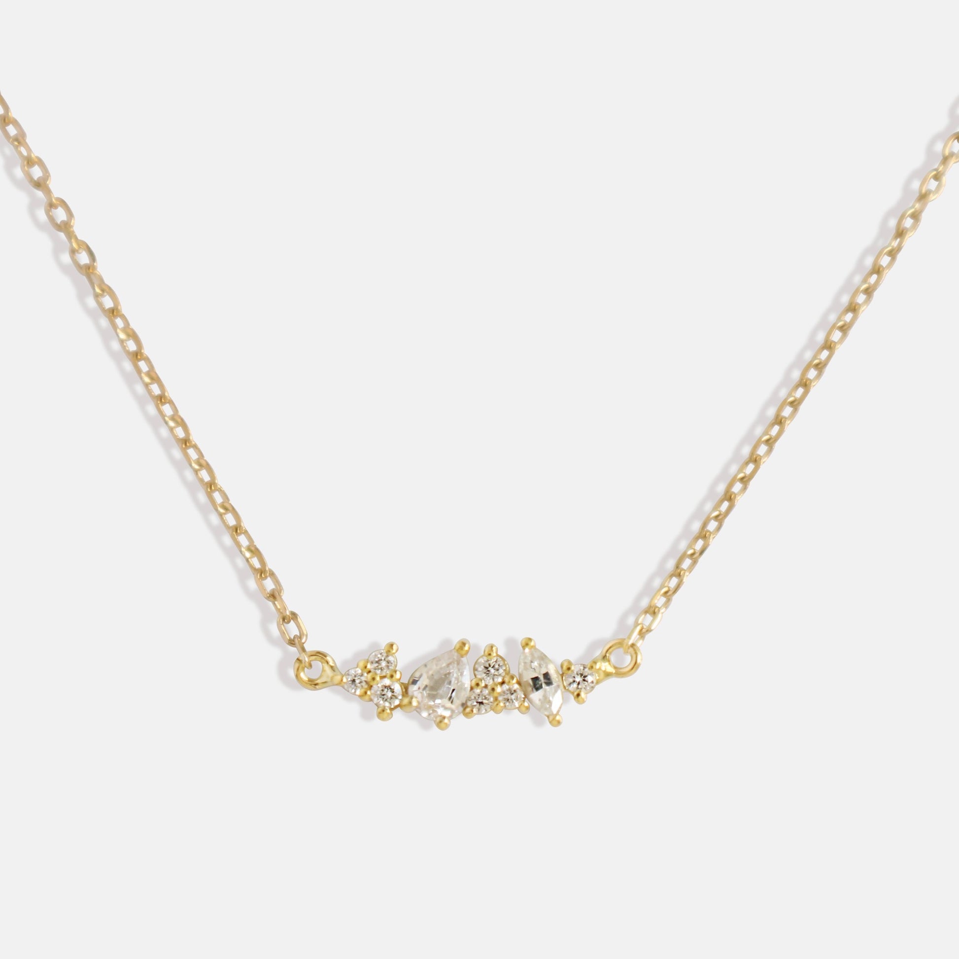 Maru Wild Petals necklace in Diamonds & White Sapphires