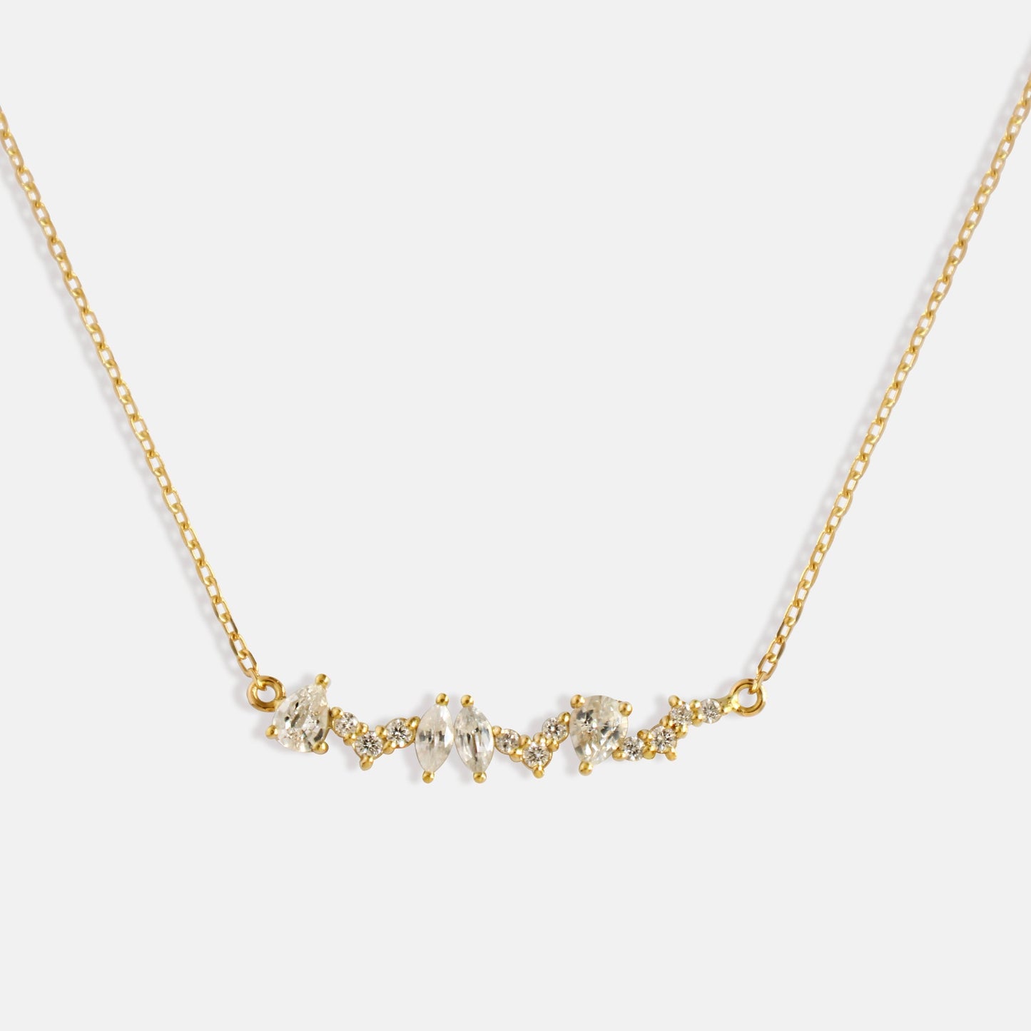 Full Bloom necklace in diamonds and white sapphires