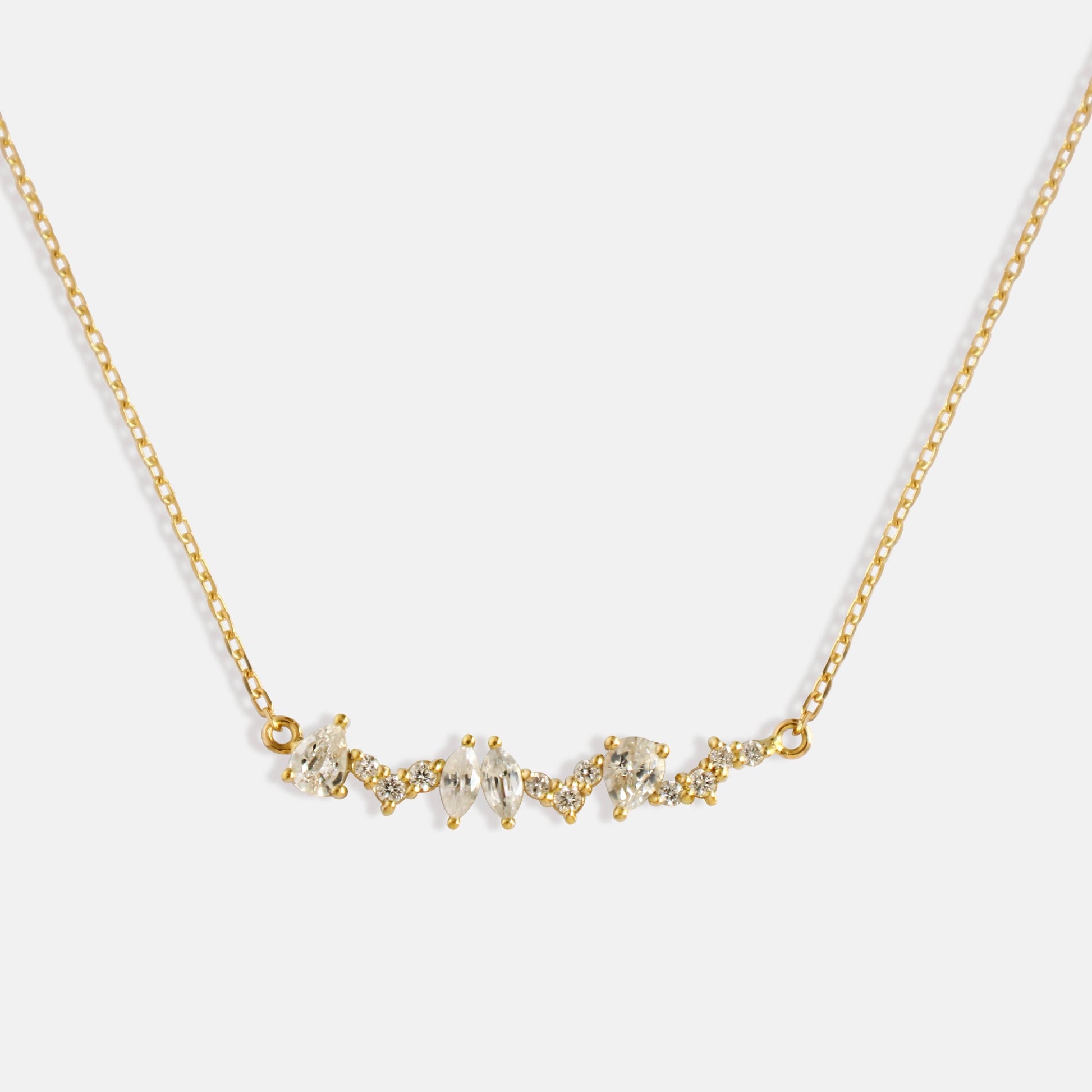 Full Bloom necklace in diamonds and white sapphires