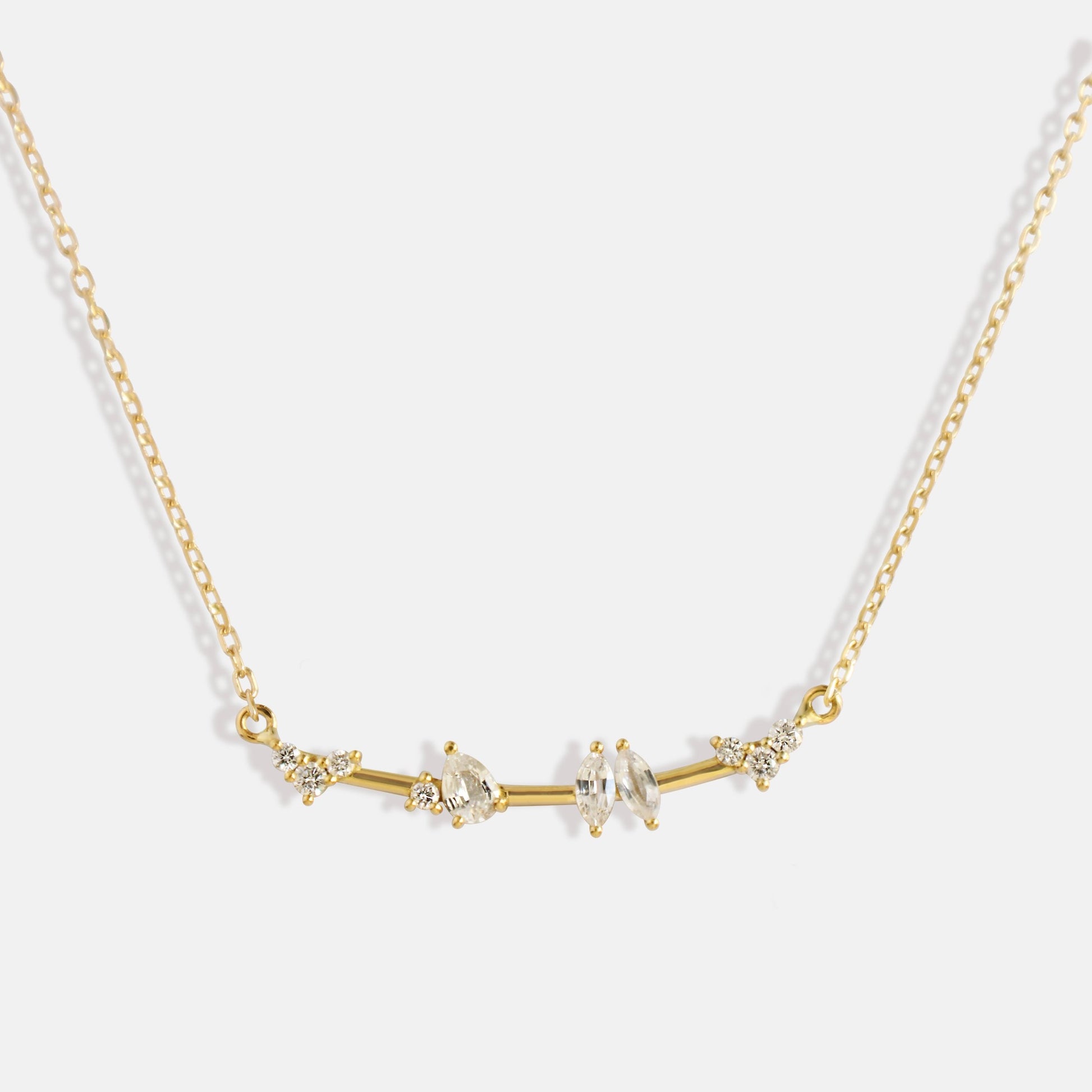 Wild Florets Necklace in Diamonds & White Sapphires