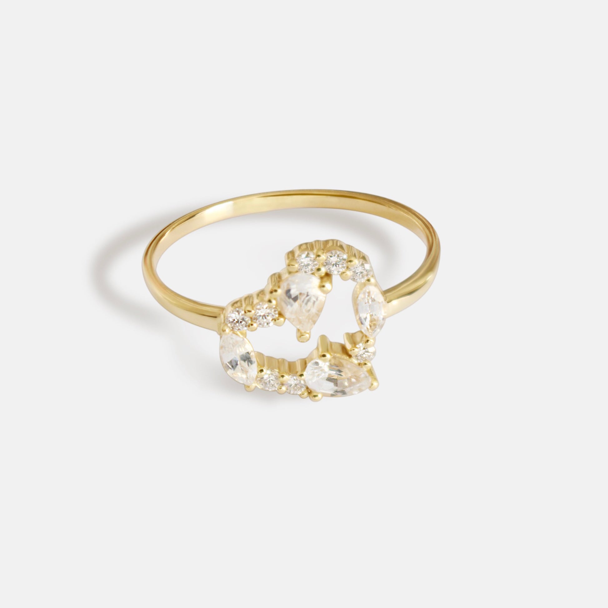 Wild Heart Ring in Diamonds & White Sapphires